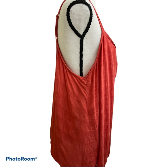 Torrid spaghetti strap tie bow texture top size 0 torrid 12 plus orange. - Picture 5 of 8